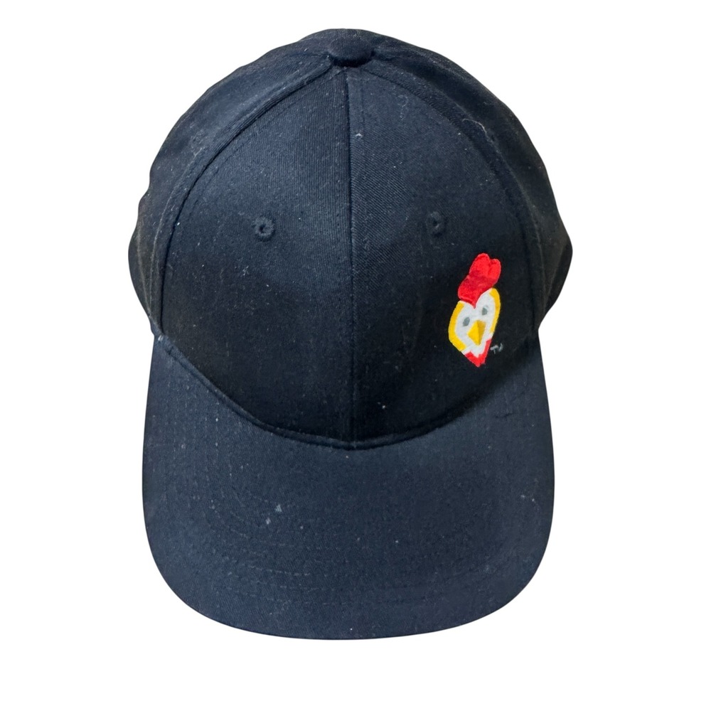 Port Authority Black Snapback Hat Red Rooster Chicken Logo Cap RN 90836